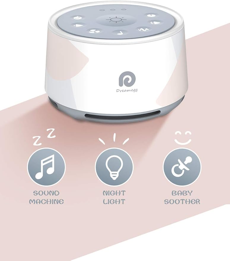 Dreamegg D1 Pro White Noise Sound Machine, 3-in-1 Baby Soother Sound Machine Separate Night Light, 29 HiFi Sounds, Noise Machine for Sleeping & Relaxation for Adults Baby Registry Gift (D1 Upgraded)-CubbioJoy