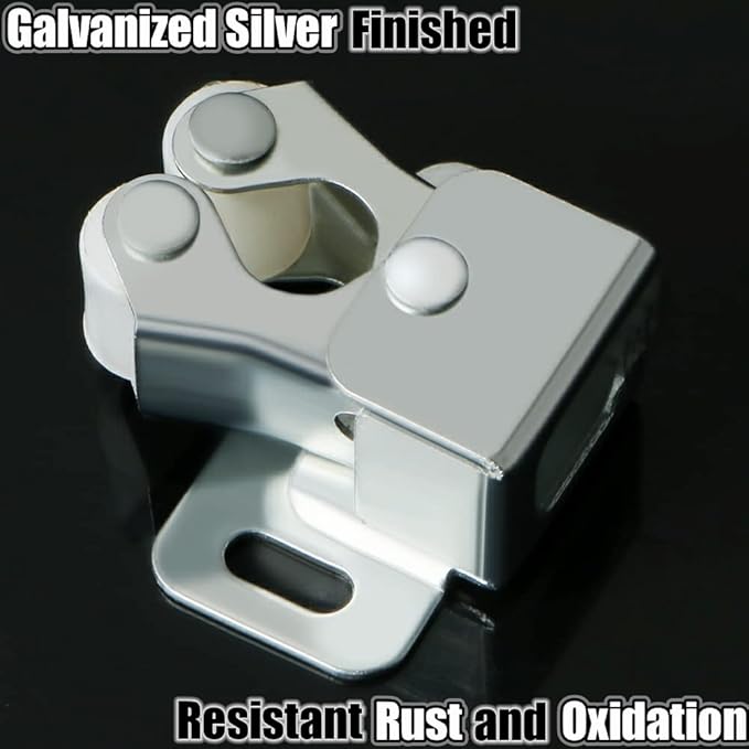 Alise Cabinet Door Latch,Cupboard Closet Doors Catch Closer Double Ball Roller Latches,Cold Rolled Steel Silver CA1000LS-12P(Pack of 12)-CubbioJoy