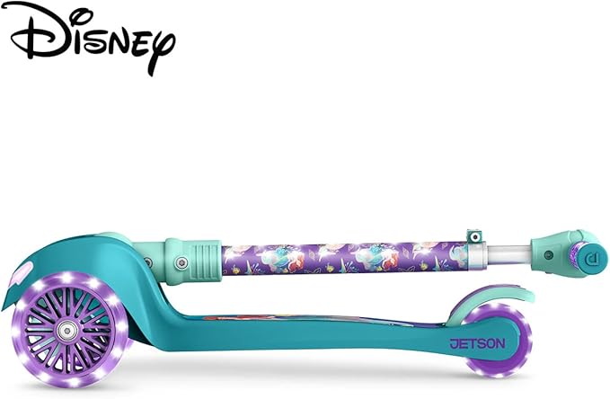 Jetson Character Kids Kick Scooter, LED Lights on Stem & Light-Up Wheels, Lightweight Frame, Height-Adjustable Handlebar, Lean-to-Steer System, Easy-Fold Mechanism-CubbioJoy
