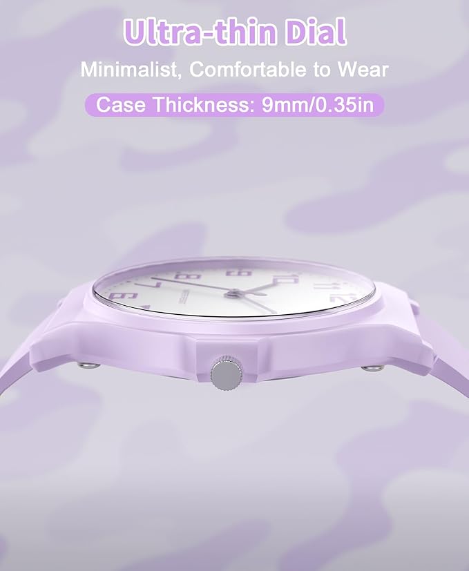 Kids Analog Watch Boys Girls, 30M Waterproof, Sports Watch for Boys, Easy to Read Children's Thin Dial Wrist Watches with Soft Band, for Ages 5-15 Kids Great Birthday Gifts Christmas Day-CubbioJoy