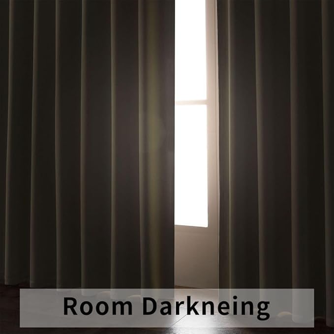 Joydeco Custom Blackout Curtains for Bedroom, 1 Panel Room Darkening Curtains & Drapes for Living Room Window Rod Pocket Back Tab (Custom Size,Light Beige)-CubbioJoy