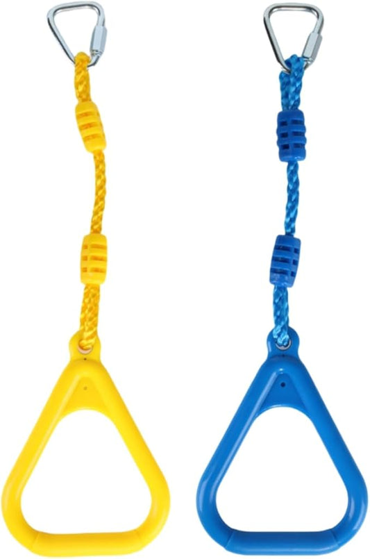 Climbing Gymnastic Rings for Kids - Strong Obstacle Course Ninja Ring Monkey Bars for Outdoor Backyard Play Sets, Swing Set-CubbioJoy