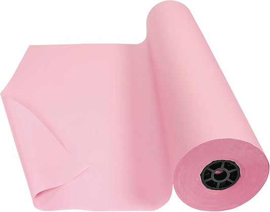 Colorations Arts and Crafts Paper Roll - 36" x 1000', Pink, Dual Surface, Markers, Finger Paints, Painting, Watercolors, Acrylic Paints, Wall Art, Bulletin Board Paper, Kids Crafts (Item # DSPK)-CubbioJoy