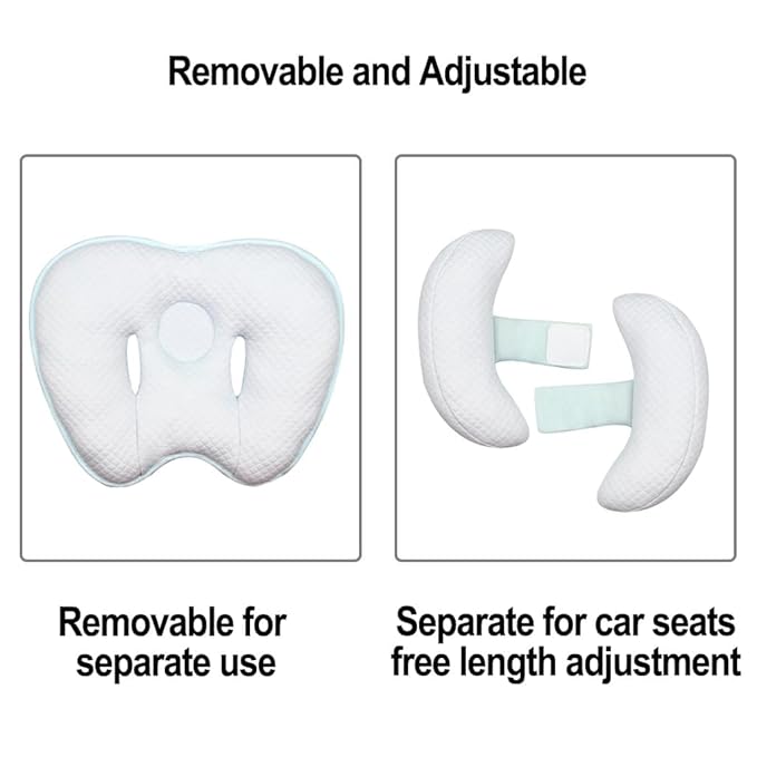 Baby 2 in 1 Travel Cushion, Banana Shape Baby Neck Head Support Travel Pillow Stroller Insert Cushion for Kids, Toddler, Blue-CubbioJoy