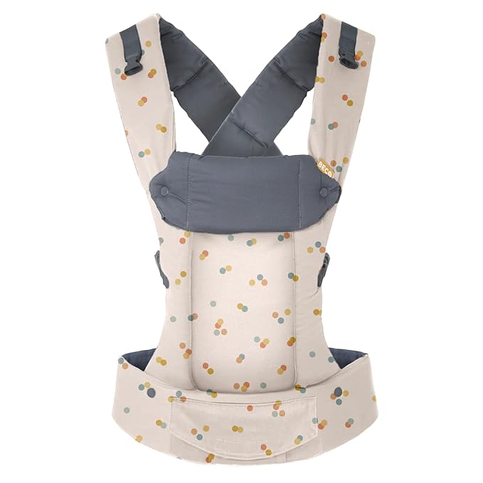 Beco Gemini Baby Carrier from Newborn to Toddler - Certified Ergonomic Newborn Baby Carrier for Infants and Children of 7-35 lbs - M Shape, Adjustable Seat, 100% Cotton (Dots)-CubbioJoy