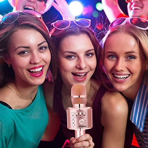 BONAOK Wireless Bluetooth Karaoke Microphone, 3-in-1 Portable Handheld Mic Speaker Machine for All Smartphones,Gifts to Girls, Boys Kids Adults All Age Q37(Champagne)-CubbioJoy