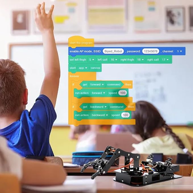 4 DOF ESP32 Robotic Arm Kit for Kids 8-12, Robotics Kit App Remote Control Robot Toys Compatible with Arduino, STEM Educational DIY Robot Arm Kit Gift for Teenagers & Adults-CubbioJoy