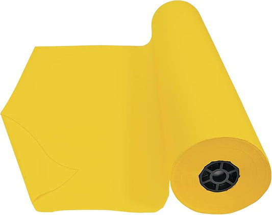 Colorations Dual Surface Paper Roll Classroom Supplies for Arts and Crafts Yellow (36" x 1000') (Item # DSYE)-CubbioJoy