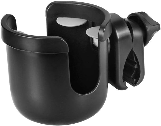 Accmor Stroller Cup Holder, Universal Cup Holder, Bike Cup Holder, 360° Rotatable Large Caliber Drinks Holder for Stroller, Bike, Wheelchair, Walker, Black, 2 Pack-CubbioJoy
