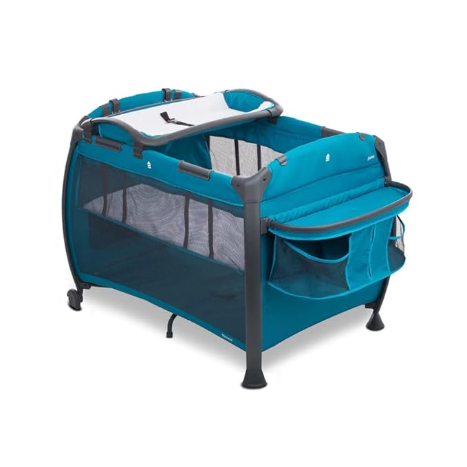 Joovy Room-Playard, Nursery Center, Bassinet, Changing-Table, Turquoise-CubbioJoy