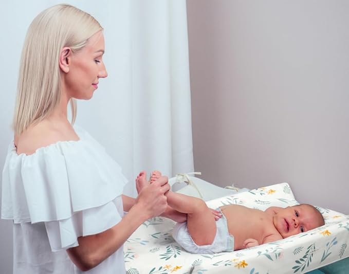 4 Pack Sage Green Fitted Nursery Sheets Breathable Neutral Unisex Baby Sheets for Boys or Girls with Leaf and Flower Design (Changing Pad Cover)-CubbioJoy