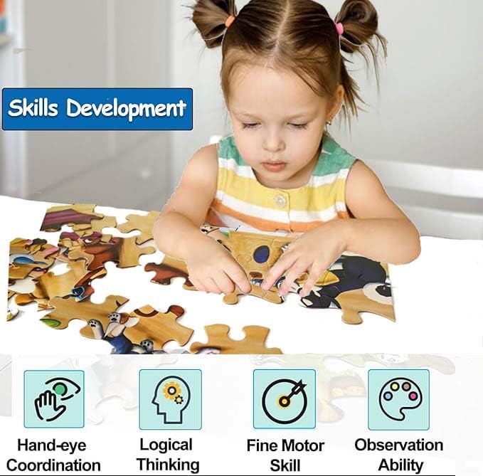 Jumbo Floor Puzzle for Kids, Large Jigsaw Puzzles 35 Piece for Kids Ages 3-5,Preschool Learning & Education Toys, Gifts for 4-8 Year Old Boys and Girls (Dog Animals)-CubbioJoy