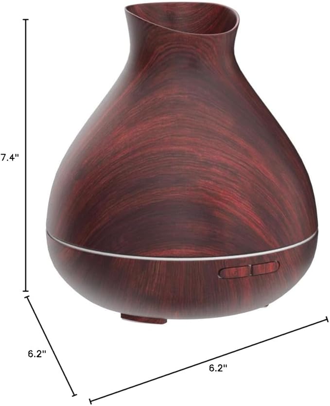 BZseed Aromatherapy Essential Oil Diffuser 550ml 12 Hours Wood Grain Aroma Diffuser with Timer Cool Mist Humidifier for Large Room, Home, Baby Bedroom, Waterless Auto Shut-off,7 Colors Lights Changing-CubbioJoy