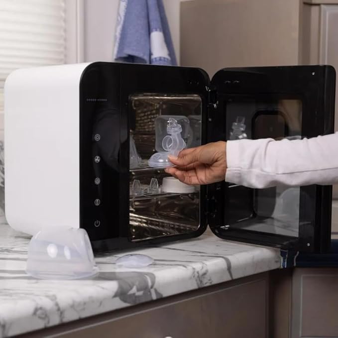 BabyBuddha 3 in 1 Sterilizer and Dryer for Baby Bottles and Accessories, Cleans Milk Residue Without Steam or Water, Fast Drying, Baby Bottle Sanitizer, Breast Pump Parts Cleaner, Countertop Design-CubbioJoy