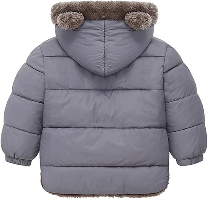 Infant Baby Winter Coat Bear Hooded Jacket Warm Fleece Snowsuit Windproof Outerwear for Toddler Boy Girl 9M-4T-CubbioJoy