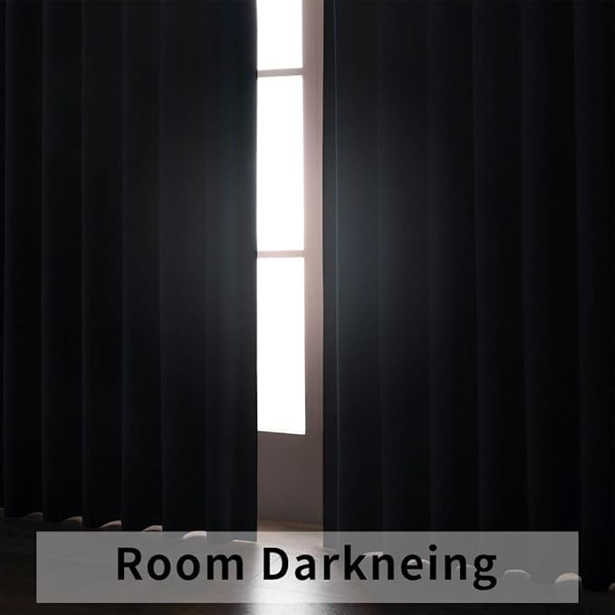 Joydeco Custom Blackout Curtains for Bedroom, 1 Panel Room Darkening Curtains & Drapes for Living Room Window Rod Pocket Back Tab (Custom Size,Navy Blue)-CubbioJoy