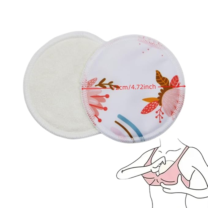 8 pcs(4 Pairs) Random Prints Breast Pads for Nursing Mothers, Reusable and Washable (8pcs Random Prints)-CubbioJoy