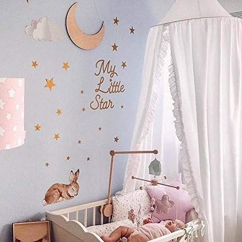 Bed Canopy with Frills Reading Nook Game Tent for Kids Boho Hanging Net Play Room Decor(White)-CubbioJoy