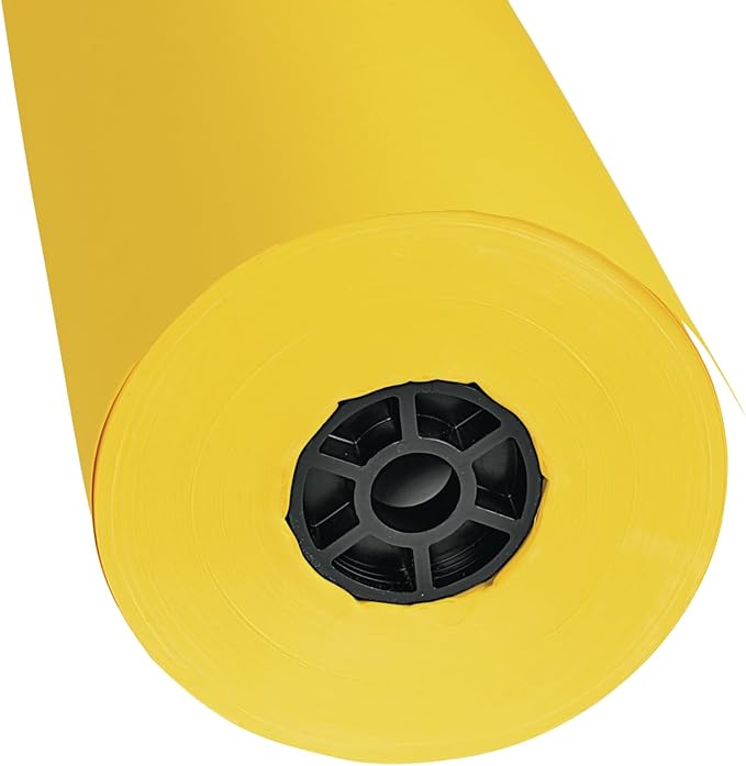 Colorations Dual Surface Paper Roll Classroom Supplies for Arts and Crafts Yellow (36" x 1000') (Item # DSYE)-CubbioJoy