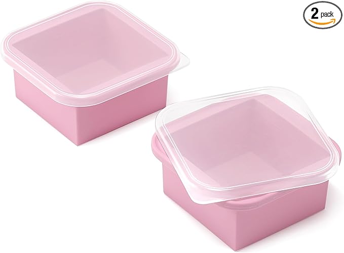 2-Cup Silicone Freezer Trays with Lids – Perfect for Meal Prep, Portion Control, and Easy Freezing-Meal Prep Container Molds for Soup,Leftovers (Cotton Candy, 2 Pack)-CubbioJoy