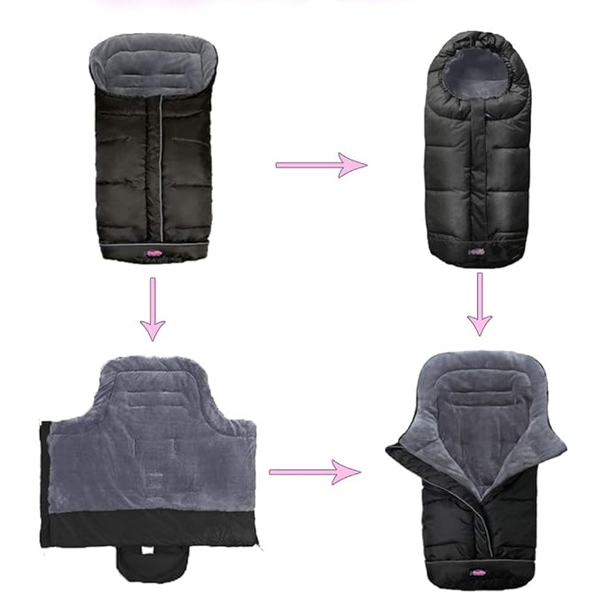 Cozy Toe Stroller Bunting Bag,Soft Coral Fleece Lining,Weather Proof Universal Footmuff Adaptable for Strollers Joggers Pushchair-CubbioJoy