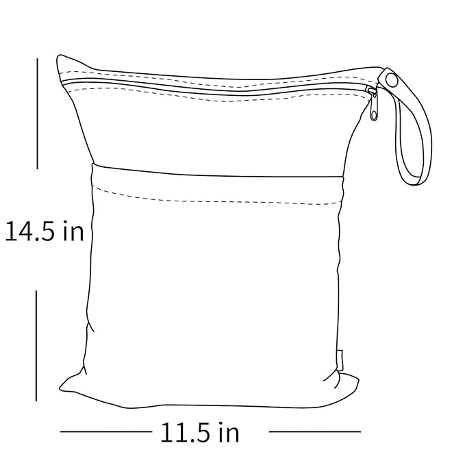 ALVABABY 2pcs Cloth Diaper Wet Dry Bags Waterproof Reusable with Two Zippered Pockets Travel Beach Pool Daycare Soiled Baby Items Yoga Gym Bag for Swimsuits or Wet Clothes L12208-CubbioJoy