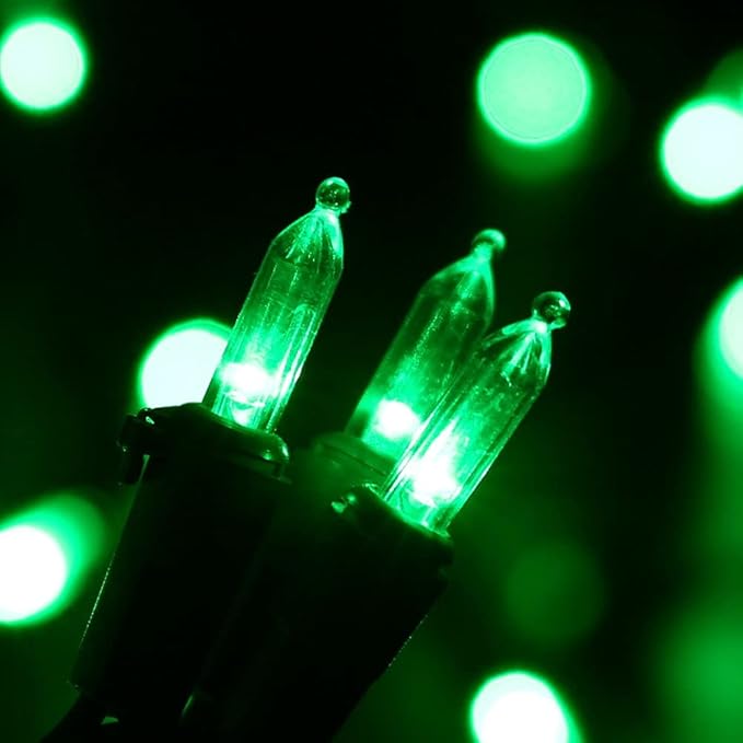 Brizled Green Christmas Lights, 33ft 100 LED Christmas String Lights, 120V UL Certified Plugin Xmas Tree Light Connectable Waterproof Mini Xmas Light for Home Tree Halloween Indoor Outdoor Decorations-CubbioJoy