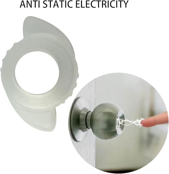 2 Pack door knobs cover,Door Handle Extension, Soft Rubberized Doorknob Extension, Converts Knob Style Doors to Handles for Easy Accessibility, Door knob Grips Fits Door Knobs (Transparent-2 PCS)-CubbioJoy