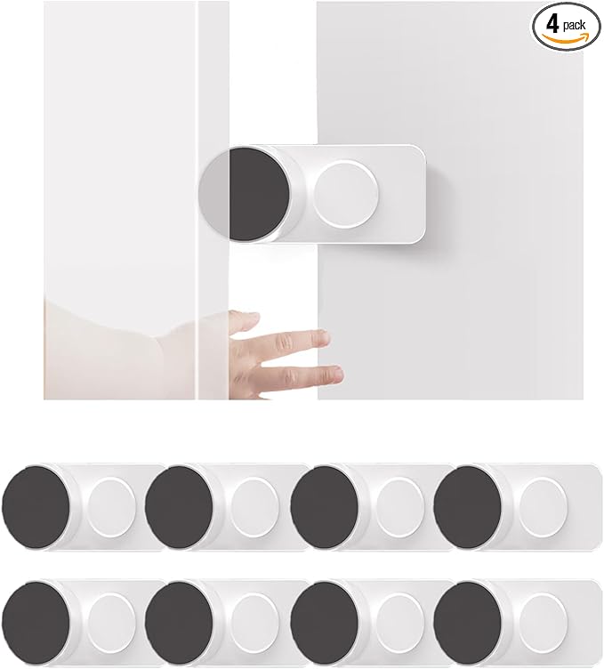 CMINGJ (8 Pack) Adjustable Door Guard Door Stop, Door slam Stopper, Finger Pinch Guard,Revolving Door Stopper for Baby Child Proofing, Anti Door slam, Pet Door Stopper, Easy to Install,White (8 Pack)-CubbioJoy