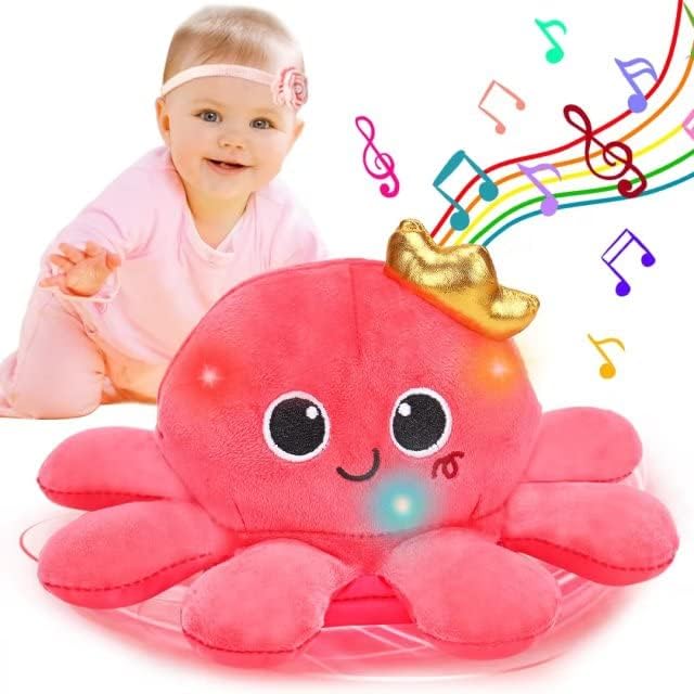 Baby Crawling & Walking Toys 6-12 Months Musical Octopus Plush Light up Stuffed Animal Dancing 1 Year Old Girl Gifts Music Sensory Walking Toy 0-6 7 8 9 Months Learning Newborn Baby Girl Birthday Gift-CubbioJoy