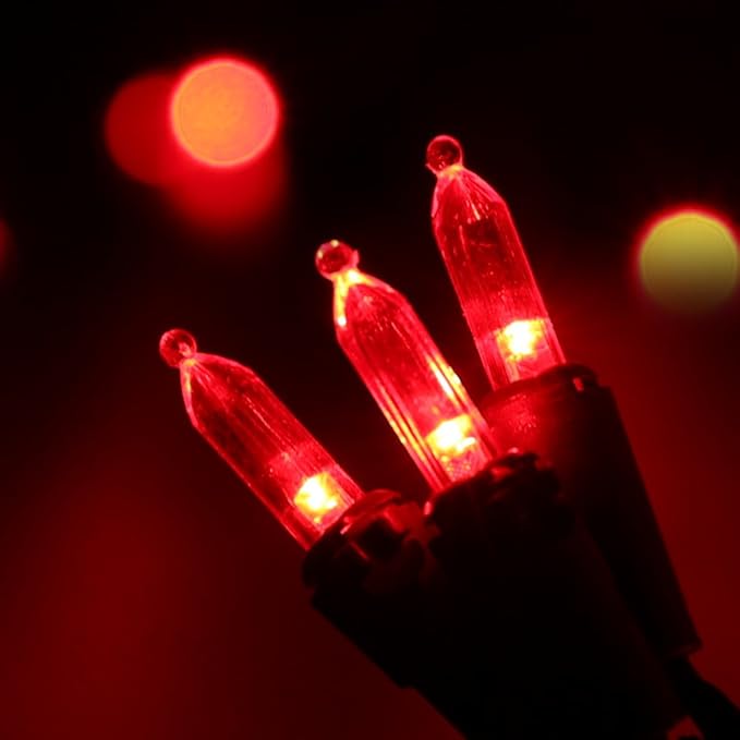 Brizled Red Christmas Lights, 33ft 100 LED Connectable Christmas String Light, 120V UL Certified LED Light String for Indoor & Outdoor, Xmas Tree, Garden, Party and Holiday Decoration-CubbioJoy