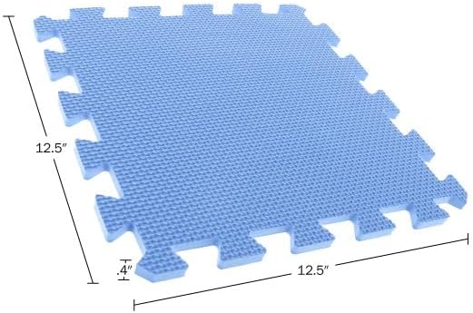 Interlocking Floor Mats - 8-Piece Nontoxic Exercise Mat or Play Mat for Toddlers, Babies or Kids - Foam Padding for Home Gym by Stalwart (Multicolor)-CubbioJoy