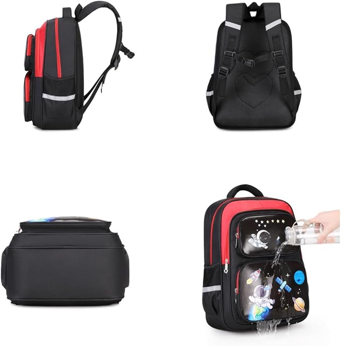 Cartoon Backpack for Boys, 17 Inch Kids Space Backpack for Children Teens Waterproof School Travel Backpacks-CubbioJoy