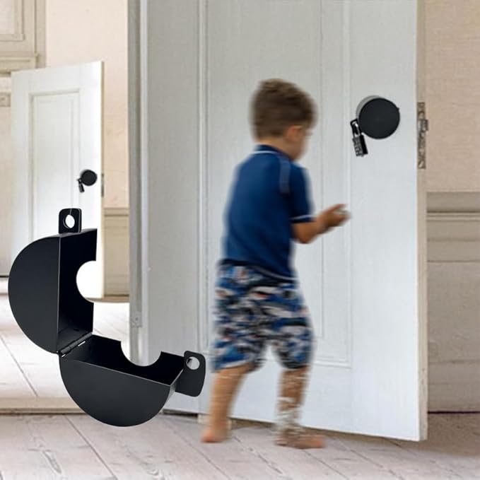 Door Knob Lockout Device with Password Lock and Key Lock Prevents Operating The Knob Cover to Disable Faucet Valve Spigot Dementia Door Locks for Elderly (Silver)-CubbioJoy