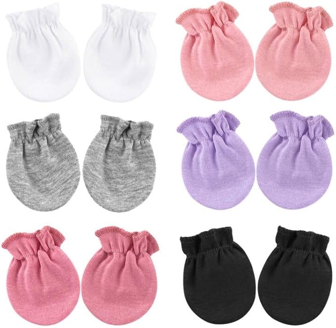 BQUBO Newborn Infant Toddler Mittens No Scratch Cotton Elastic Wrist Gloves Hypoallergenic for 0-6 Months Baby Boys Girls-CubbioJoy
