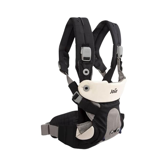 Joie Savvy Baby Carrier – Ergonomic, Adjustable Baby Carrier with 4 Carry Positions, Padded Shoulder Straps and Lumbar Support (Blackpepper)-CubbioJoy
