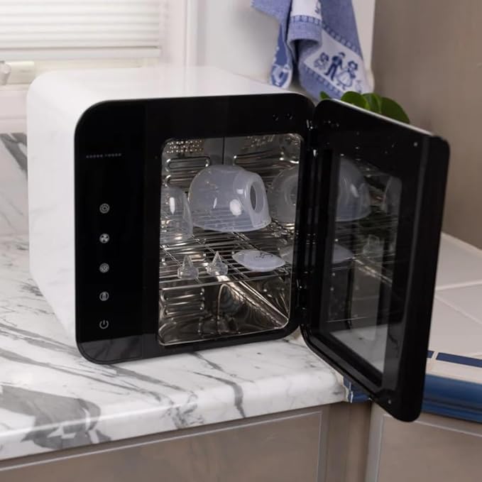 BabyBuddha 3 in 1 Sterilizer and Dryer for Baby Bottles and Accessories, Cleans Milk Residue Without Steam or Water, Fast Drying, Baby Bottle Sanitizer, Breast Pump Parts Cleaner, Countertop Design-CubbioJoy