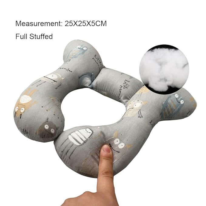 Baby Head Rest Pillow for Stroller Cartoon Neck Chin Support Pillows for Infants Toddler Neck Protection Cushion for Travelling, Monster-CubbioJoy