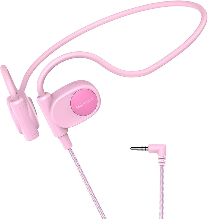 Kid Headphones for School, Air Conduction Open Ear Headphones, 3.5mm Jack Wired Cord, Ultra-Comfort, Ergonomic and Lightweight Design Perfect for School and Outdoor Activities-Pink-CubbioJoy