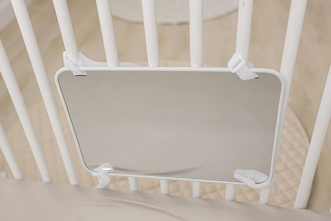 Baby Mirror - Large Crib Mirror - Double-Sided with High Contrast Images - Baby Safe Mirror - NICU Approved - Shatterproof with Hospital Grade Rubber by Genius Baby Toys-CubbioJoy