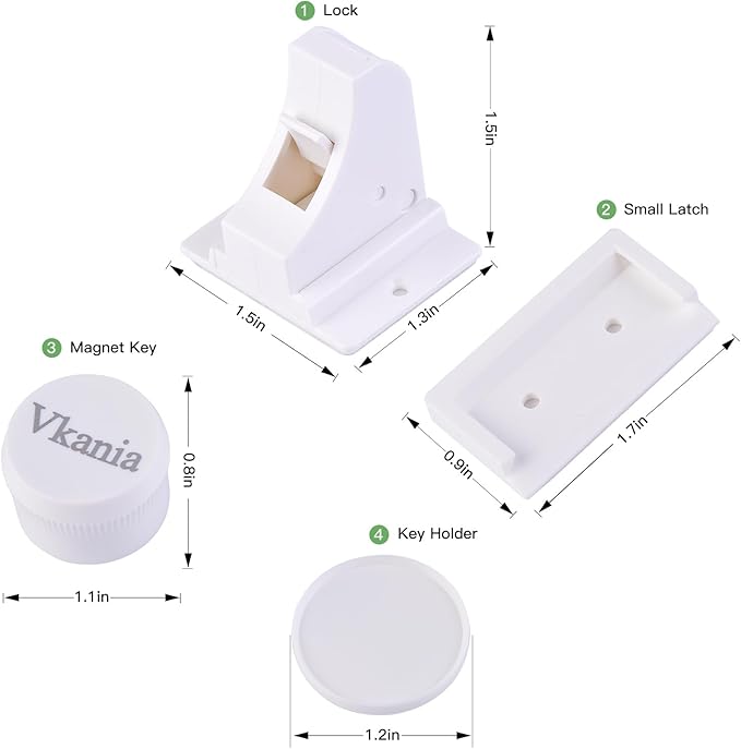 20 Pack Vkania Magnetic Cabinet Locks Baby Proofing - Baby Safety Latches for Drawers and Cabinets -Easy Installation No Drilling-CubbioJoy