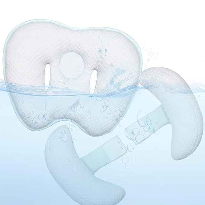 Baby 2 in 1 Travel Cushion, Banana Shape Baby Neck Head Support Travel Pillow Stroller Insert Cushion for Kids, Toddler, Blue-CubbioJoy