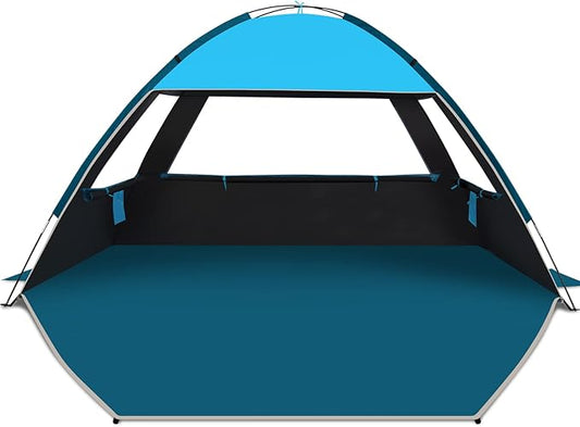 COMMOUDS Beach Tent Sun Shade for 3/4-5/6-7/8-10 Person, UPF 50+ Beach Sun Shelter Canopy Tent, Lightweight, Easy Set Up and Carry-CubbioJoy