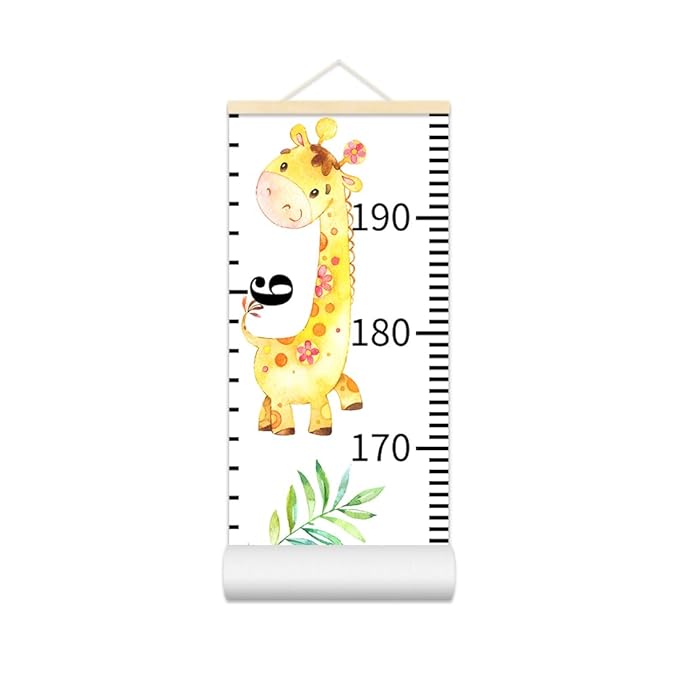 Baby Growth Chart for Wall - Height Chart for Kids Nursery Decor Wall Hanging Measurement Ruler Toddler Room Decor Play Room Essentials Birthday Christmas Gifts for Boys Girls 79"X7.9" (Giraffe)-CubbioJoy