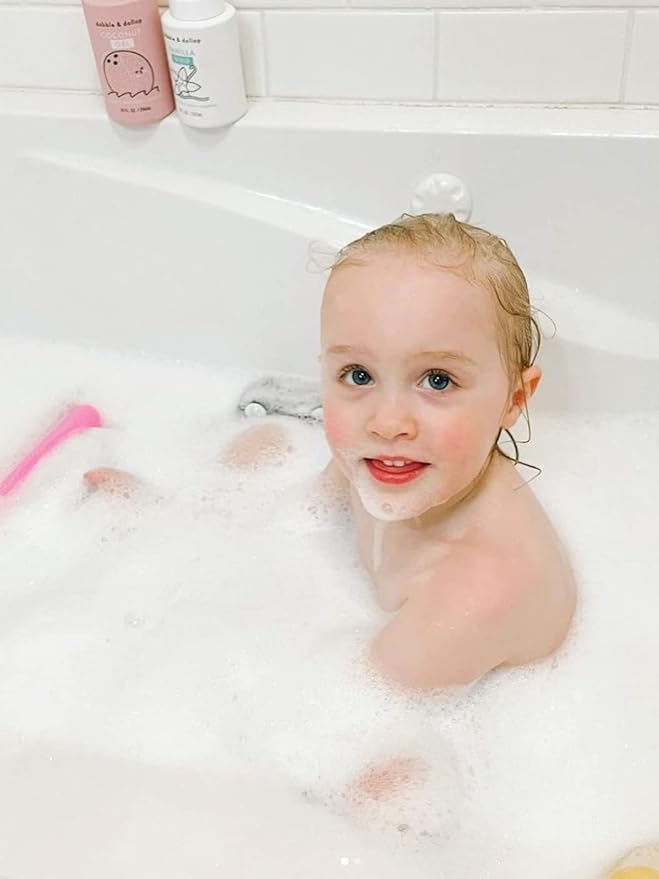 Dabble & Dollop Coconut + Vanilla Body Wash & Shampoo – 3-in-1 Natural Bubble Bath for Kids, Made in USA, No Parabens or Sulfates, Vegan, Gluten-Free, Tear-Free (2-Pack)-CubbioJoy