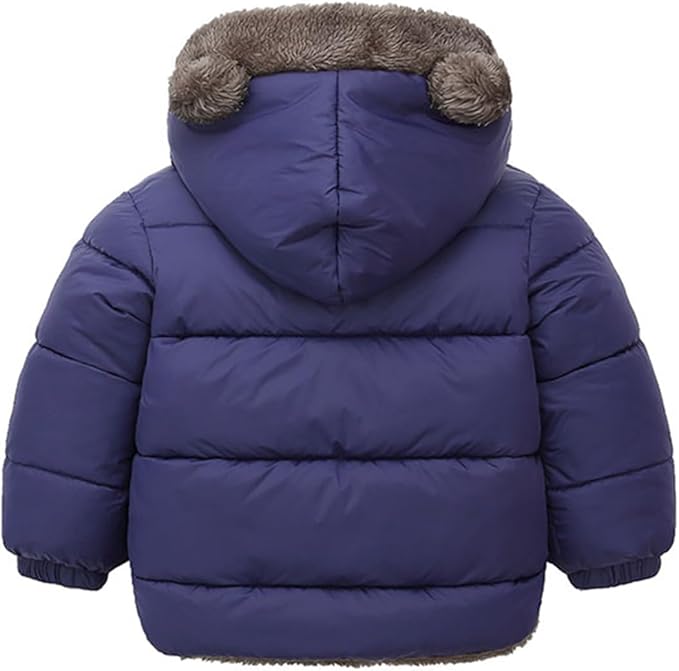 Infant Baby Winter Coat Bear Hooded Jacket Warm Fleece Snowsuit Windproof Outerwear for Toddler Boy Girl 9M-4T-CubbioJoy