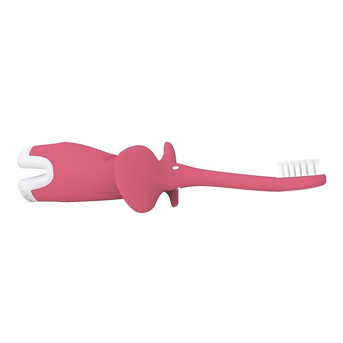 Dr. Brown's Infant-to-Toddler Toothbrush, Elephant, Pink, 0-3 Years-CubbioJoy