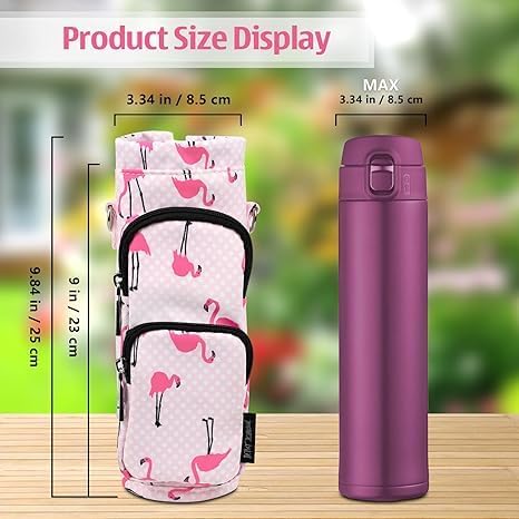 Betsey Johnson Insulated Water Bottle Pouch Holder Carrier Crossbag with Adjustable Shoulder Strap - Lightweight Polyester Accessories with Pockets Good for Hiking Sports-CubbioJoy