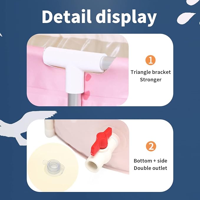 BESTHLS Foldable Bathtub Portable Soaking Bath Tub,Eco-Friendly Bathing Tub for Shower Stall (Large, Blue Whale)-CubbioJoy