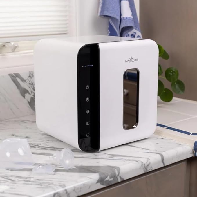 BabyBuddha 3 in 1 Sterilizer and Dryer for Baby Bottles and Accessories, Cleans Milk Residue Without Steam or Water, Fast Drying, Baby Bottle Sanitizer, Breast Pump Parts Cleaner, Countertop Design-CubbioJoy